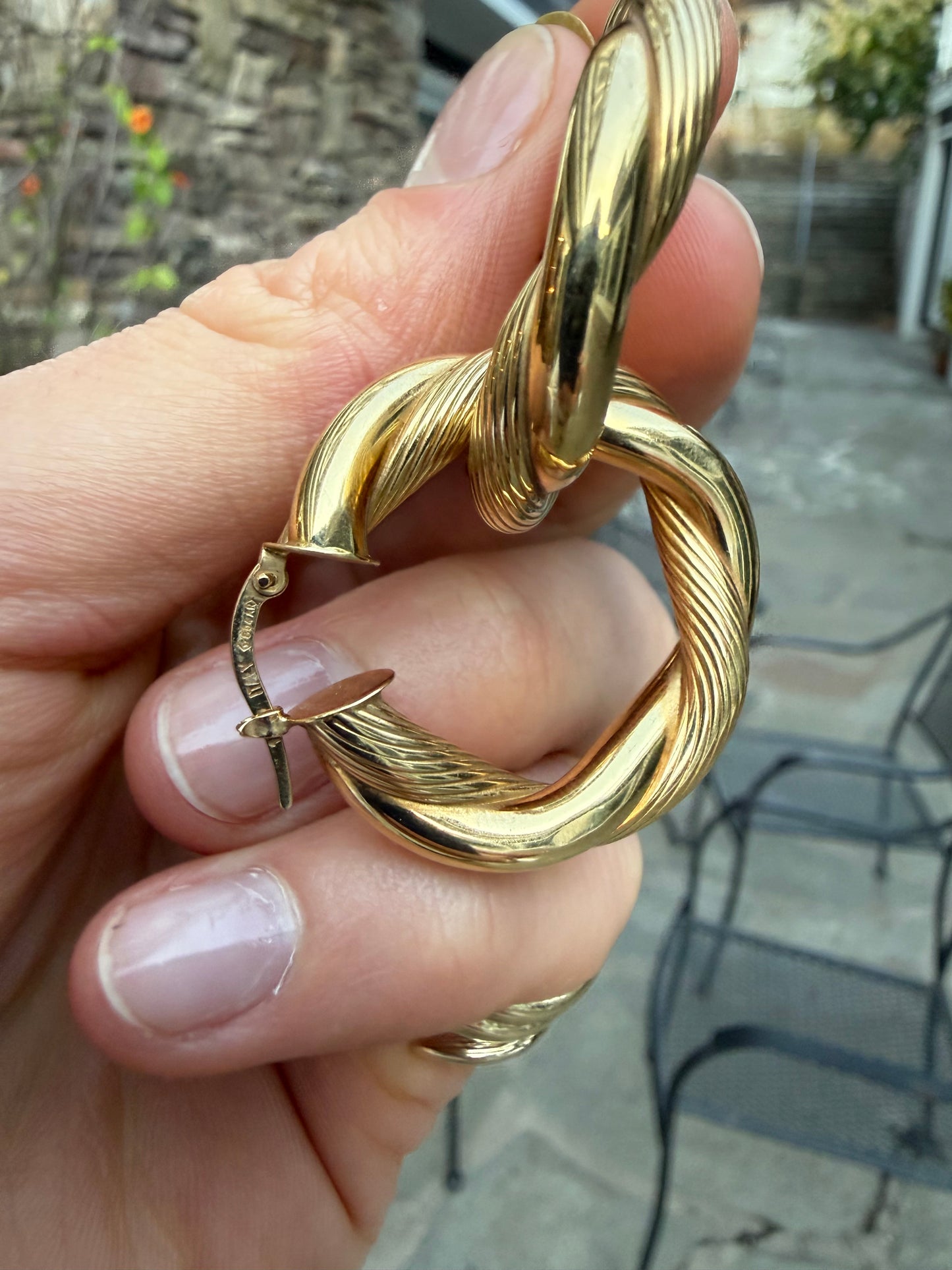 14K Twisted Hoop Earrings