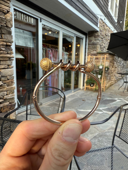 Bracelet moderne en or jaune et rose 14 carats