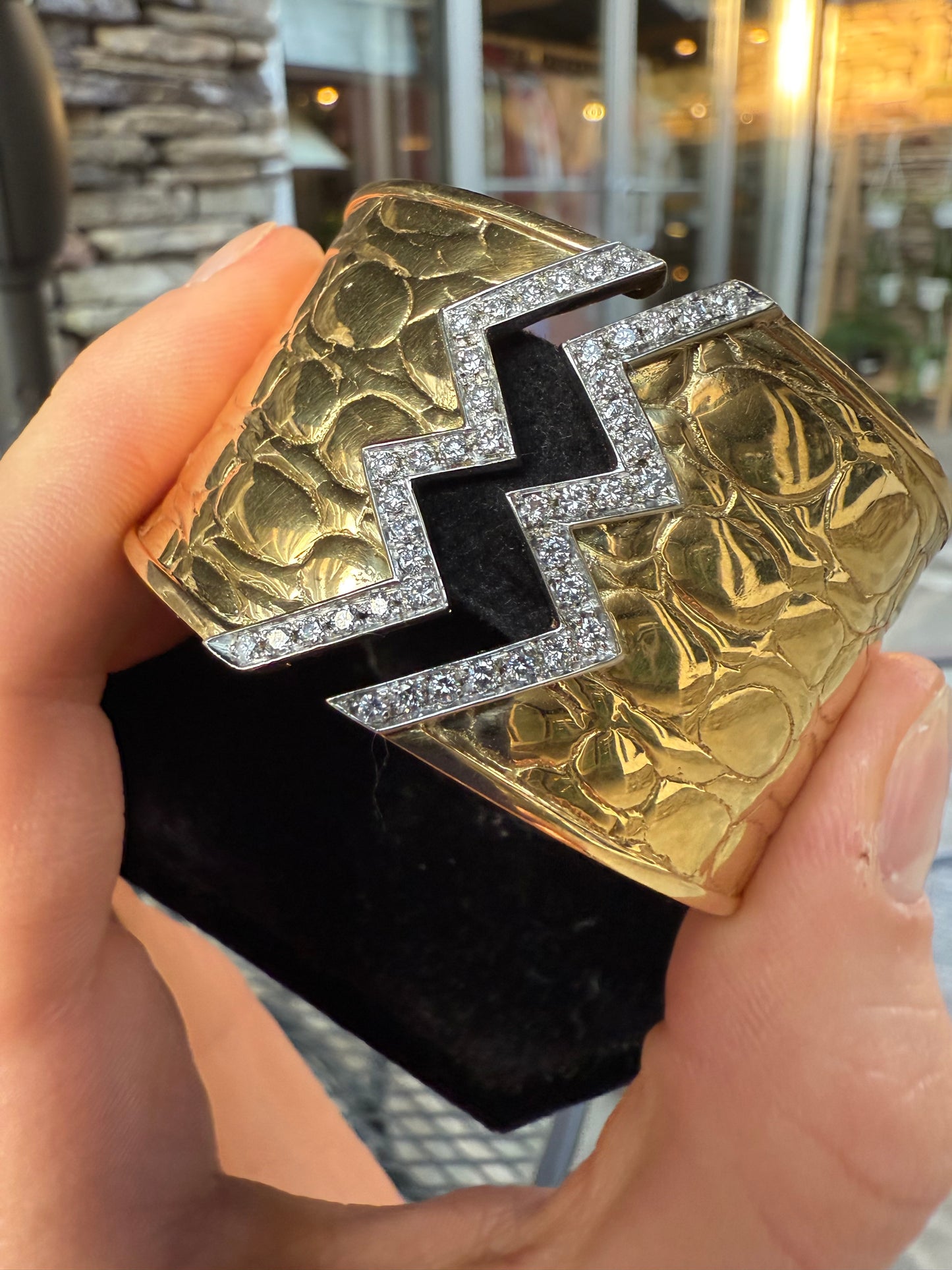 Killer 18K Lighting Bolt Cuff.