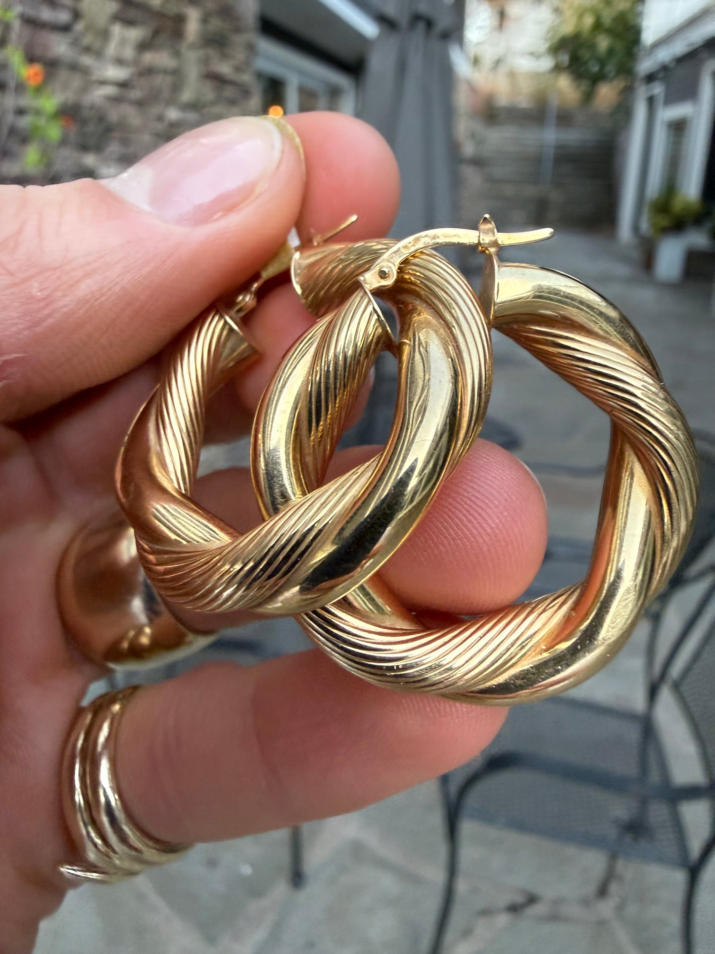 14K Twisted Hoop Earrings