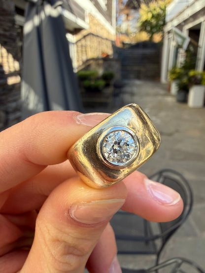 14K and Diamond Chunky Ring