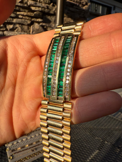 14K Emerald and Diamond Bonkers Bracelet