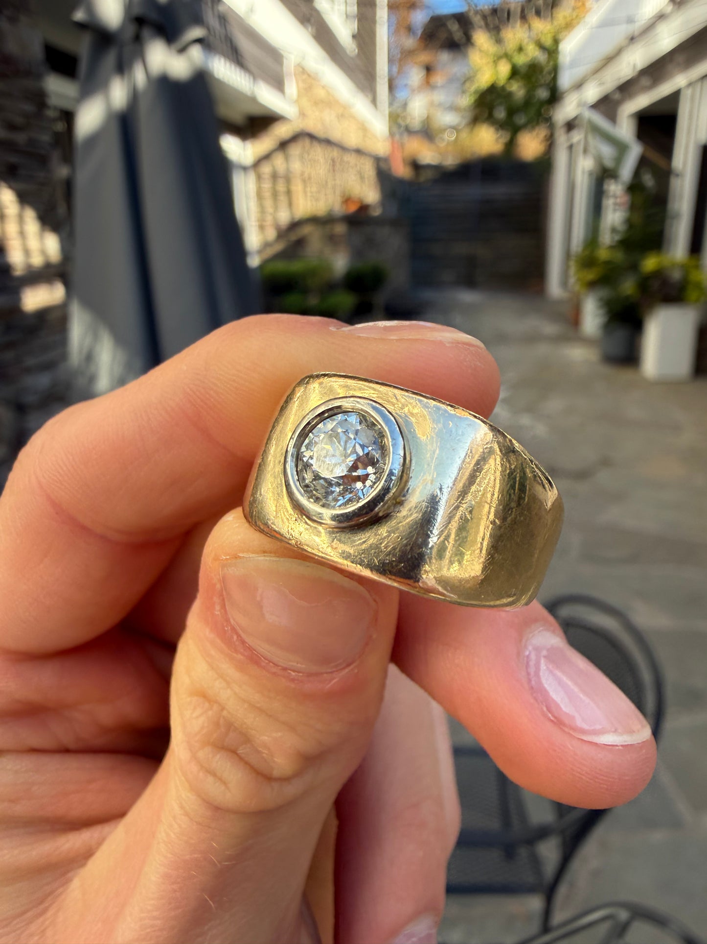 14K and Diamond Chunky Ring