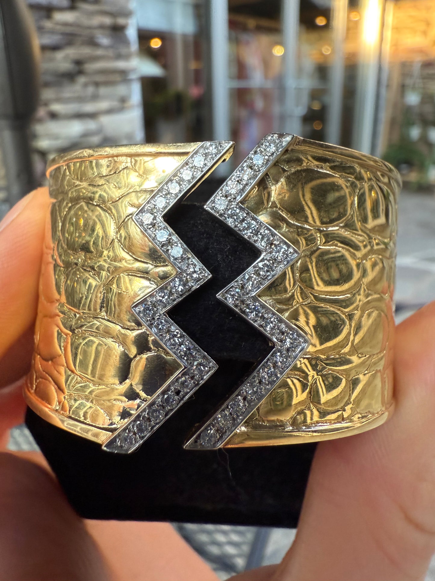 Killer 18K Lighting Bolt Cuff.