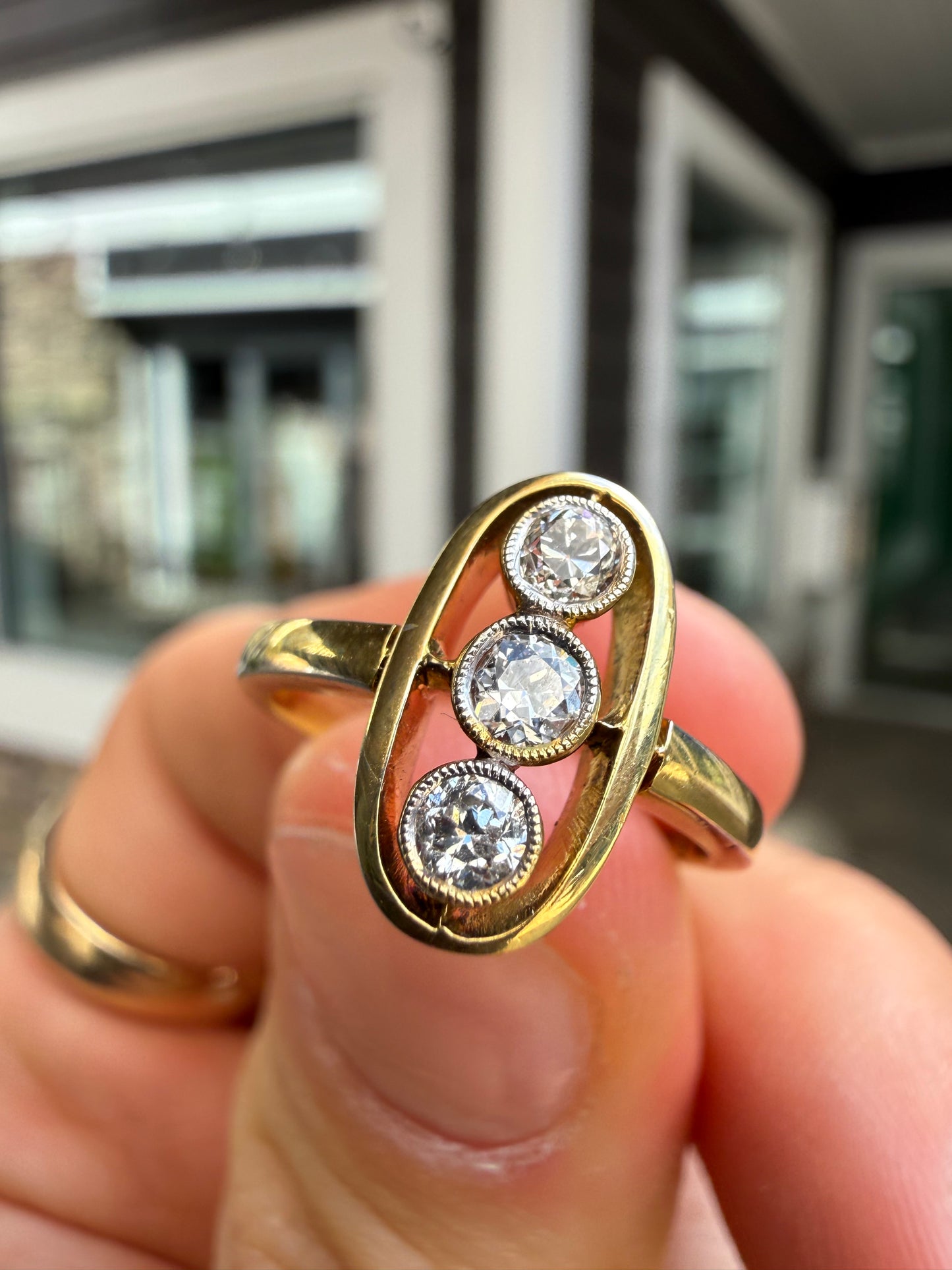 14K and Diamond Stoplight Ring