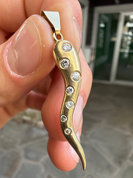 14K Studio 54 Custom Cornicello Charm