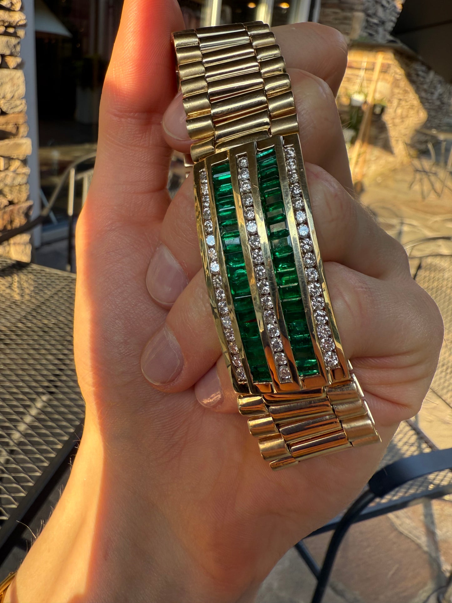 14K Emerald and Diamond Bonkers Bracelet