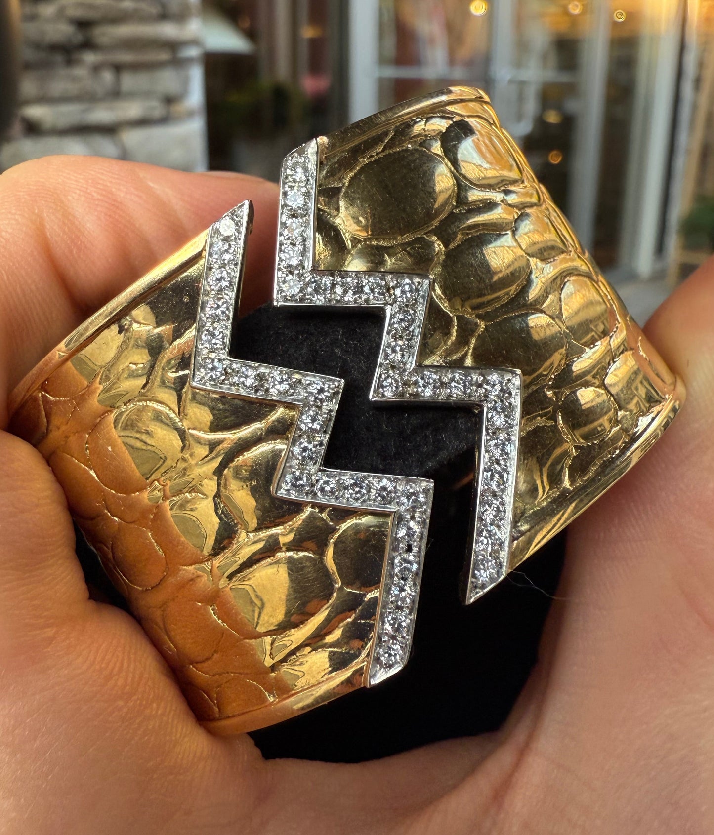 Killer 18K Lighting Bolt Cuff.